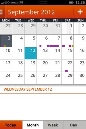 Календарная сетка Firefox OS